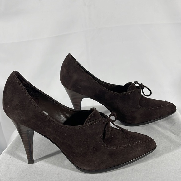 MIA SPIGA Chocolate Brown Suede Lace-up Heel - Picture 5 of 13
